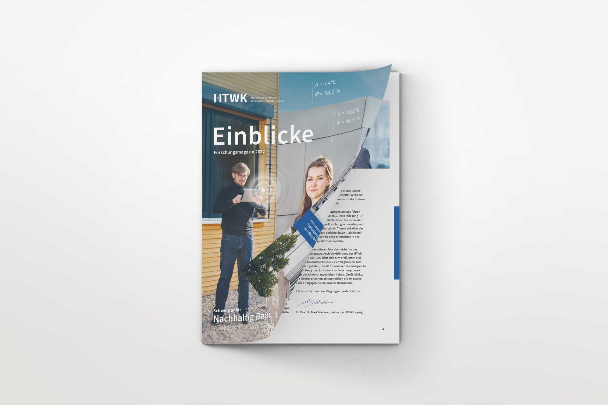 Cover Forschungsmagazin Einblicke 2022, HTWK Leipzig